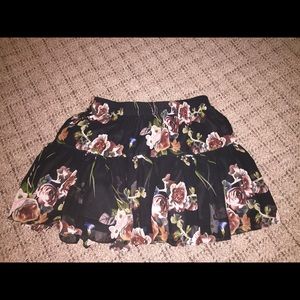 garage xs, black floral skirt
